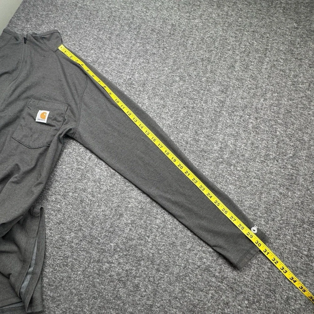 Carhartt Force Quarter Zip Pocket Long‎ Sleeve Gray Men's M Relaxed Fit TK4255-M